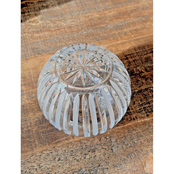 Bombay Round Cut Crystal Rose Bowl Vase Made In Poland EUC Vintage - Picture 8 of 8